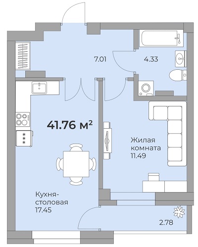 Планировка квартиры в ЖК "Белая башня" - фотография 1
